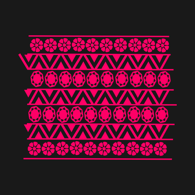 Pink floral pattern geometric by RAK20