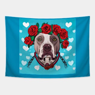 Valentine's pitbull Tapestry