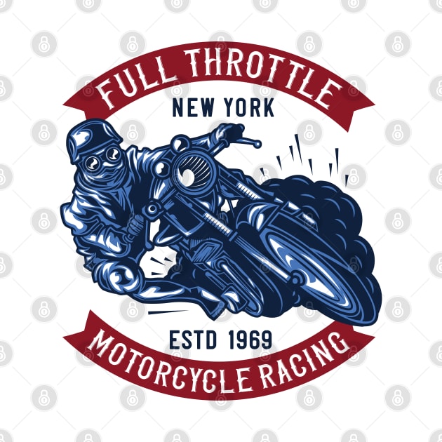 Full Throttle Motorcycle Racing New York estd 1969 by Ebazar.shop