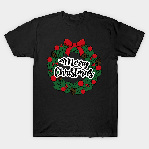 Discover christmas wreath merry christmas - Christmas - T-Shirt