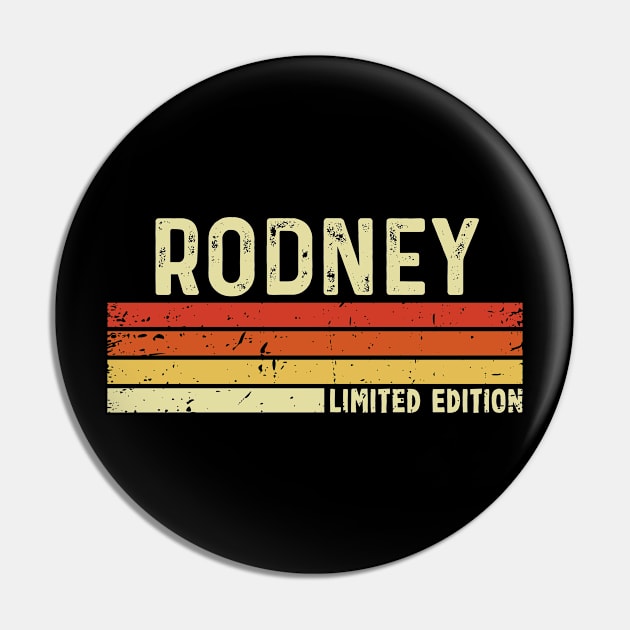 Rodney First Name Vintage Retro Gift For Rodney Pin by CoolDesignsDz