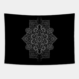 Oriental Ornament Pattern Elegant Black White Tapestry