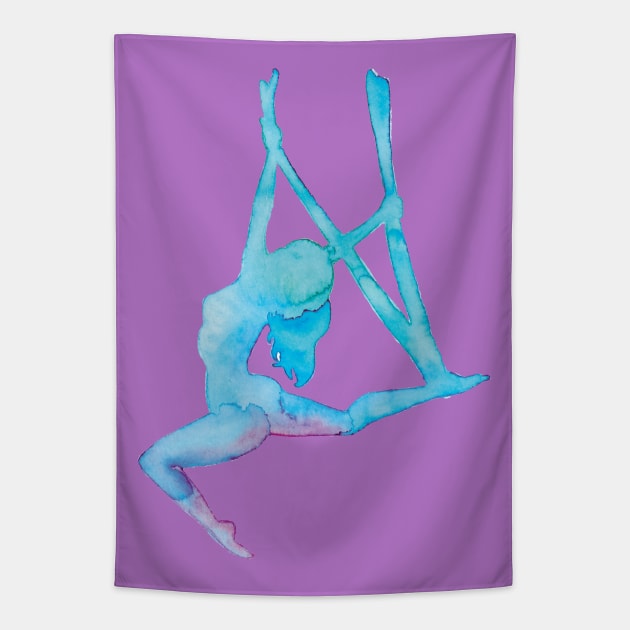 Aerial Yoga Girl Tapestry by LaBellaCiambella