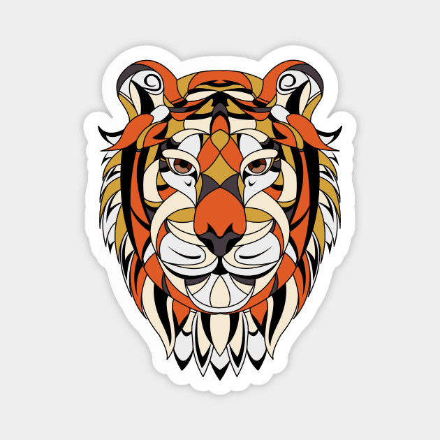 Tiger face Magnet by Velvet