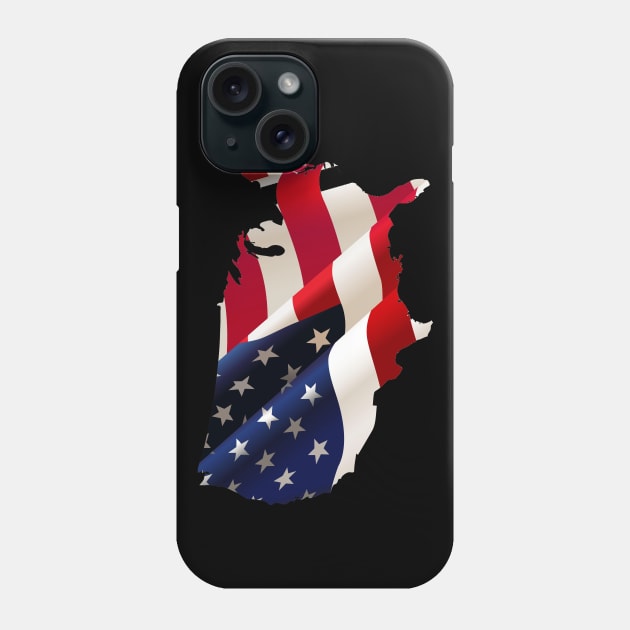 Image: United States flag map Phone Case by itemful