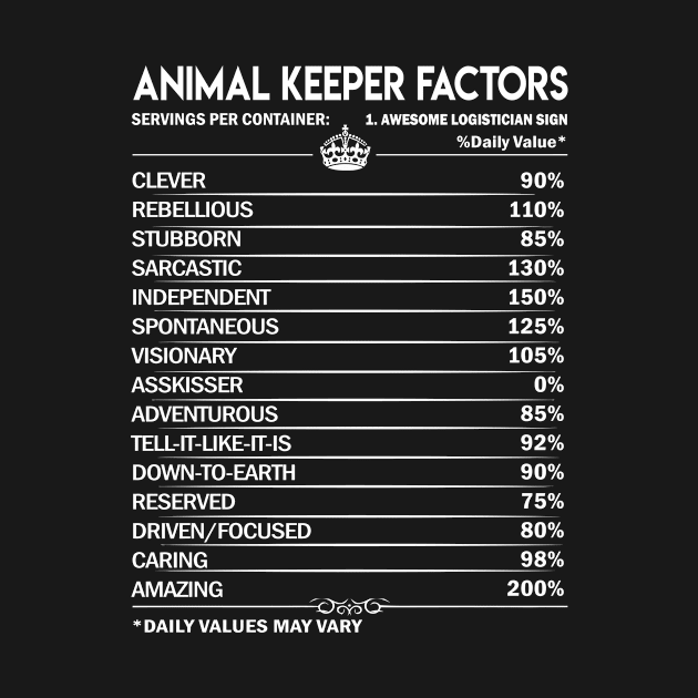 Animal Keeper T Shirt - Animal Keeper Factors Daily Gift Item Tee by Jolly358
