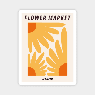 Flower market print, Madrid, Posters aesthetic, Sunflowers, Cottagecore decor, Floral art Magnet