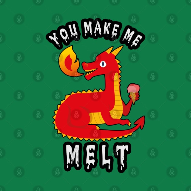 🐲 "You Make Me Melt" Cute Fire-Breathing Dragon by Pixoplanet