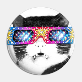 Cat Retro Psychedelic Pin