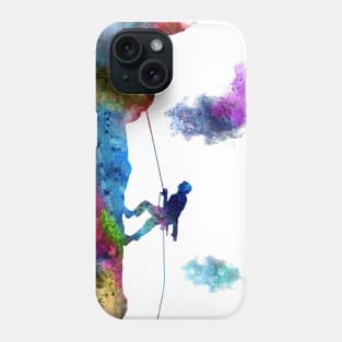 Rock climbing extreme sport man Phone Case