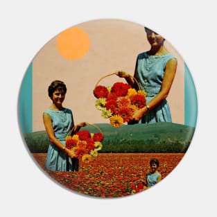 Flower Picker - Surreal/Collage Art Pin