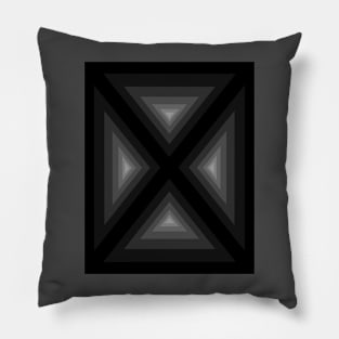 Quadrant from triangles in grey and black Pillow