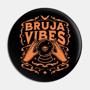 Bruja Vibes Mexican Witch Halloween Witchy Retro Vintage Pin