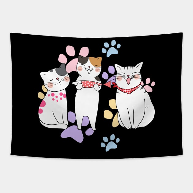 puppy cat Tapestry by HJDesign