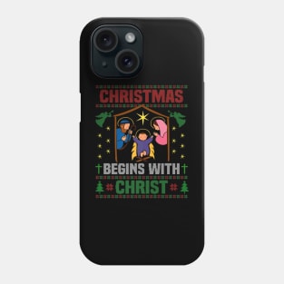 Christmas Begins With Jesus Lover Phone Case