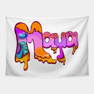 Maya purple Girls and womens Personalized Custom name Maya Tapestry