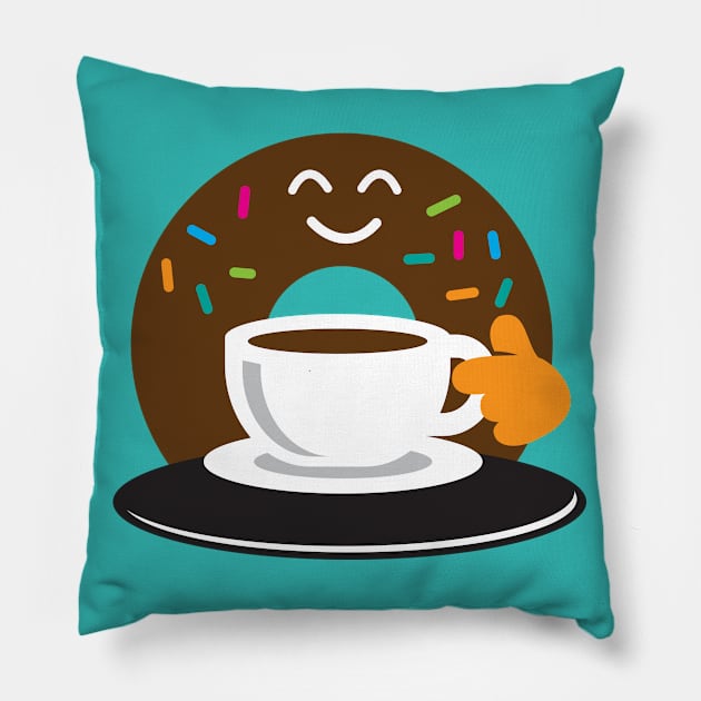 Donut and Coffee Pillow by MplusC