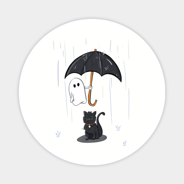 Ghostly Rainy Day Rainy Day Cat Ghost Magnet Teepublic