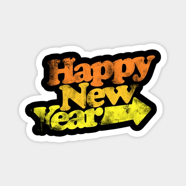 Vintage Happy New Year Magnet by bubbsnugg