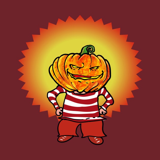 halloween pumpkin head naughty boy funny cartoon by anticute