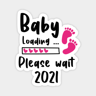 Baby Coming 2021 Baby Footprint Loading Magnet