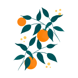 teal orange tree branches T-Shirt