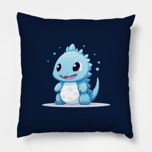 Cute blue Godzilla Pillow