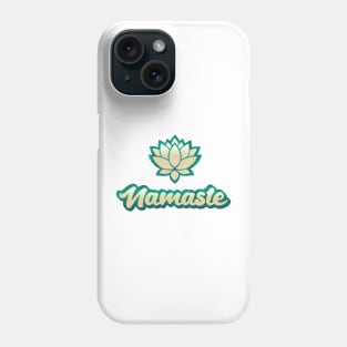 NAMASTE GOLDEN GREEN LOTUS Phone Case