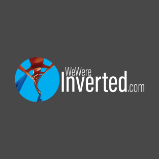 We Were Inverted Logo | Blue Circle | White Text T-Shirt