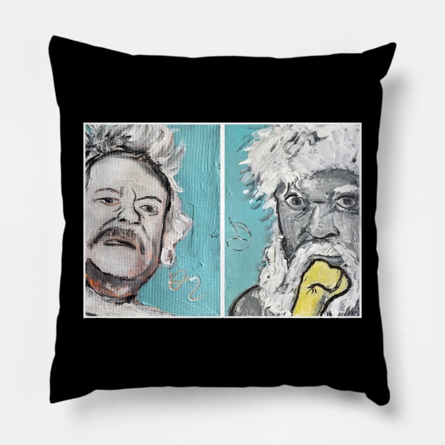 The Moondogs (Moondog Rex and Spot) Pillow by ElSantosWorld