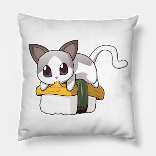 White Cat Tamago Sushi Pillow