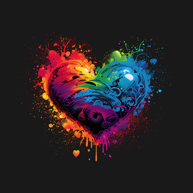 Heart with splatters in neon colors by Art8085