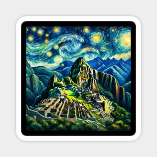 Machu Picchu Starry Night - Beautiful Iconic Places Magnet