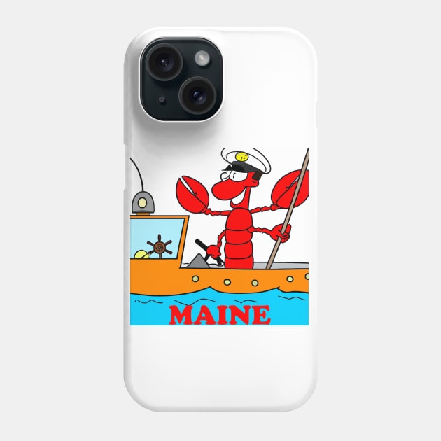 Lobster Piloting a Maine Lobster Boat Phone Case by Starbase79