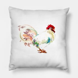 White Rooster Pillow