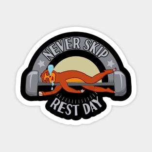 Never Skip Rest Day Fitness Gym Sloth Magnet