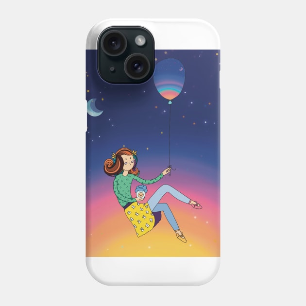 Trip to space Phone Case by Frenchie Boops 