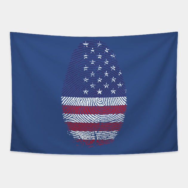 USA Finger Print Tapestry by Horisondesignz