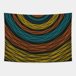 Overlapping Ripples Line Pattern Tapestry