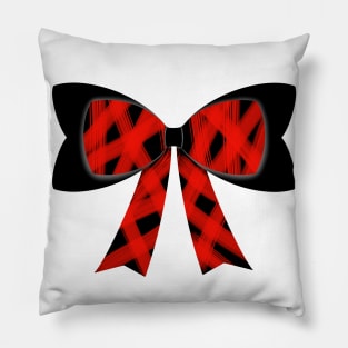 Red streaks bow Pillow