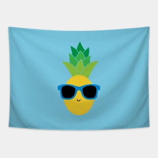 Cool Pineapple with Blue Sunglasses Tapestry