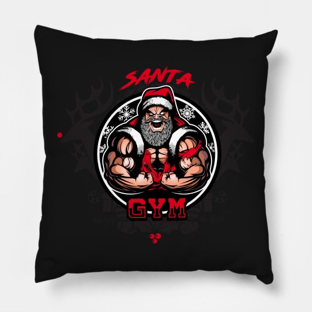 Santa Gym Pillow by JayHai