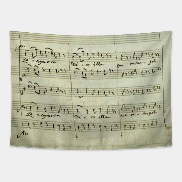 Mozart | Lacrimosa | original manuscript score Tapestry by Musical design