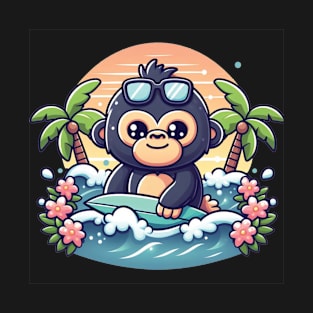 Cute Surfing Gorilla T-Shirt