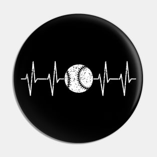 Baseball Heartbeat, Love Baseball Mom Fan Gift Pin