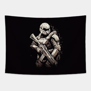 Monochrome Vanguard: Future Soldier Tapestry