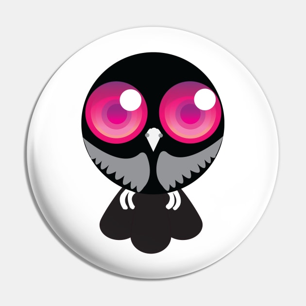 Pink Eye Owl Pin by AnimatorTana