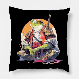 Frog Samurai Pillow