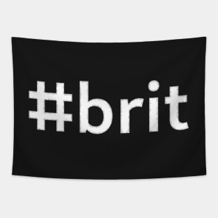 #brit - white text Tapestry