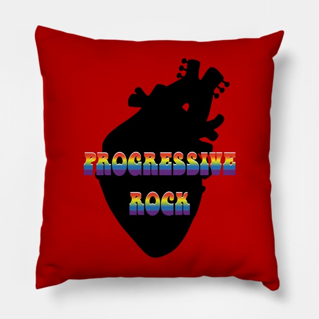 Progressive rock music concept with human heart Pillow by Asim138